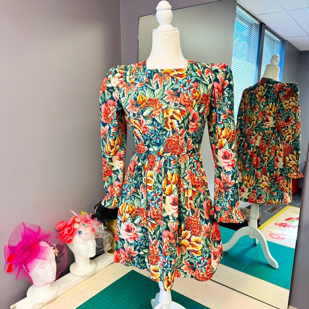 Batsheva x Laura Ashley Square Neck Mini Prairie Dress
